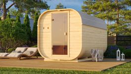 Karibu 110 Quadro 3 barrelsauna Foto van Karibu 110 Quadro 3 barrelsauna