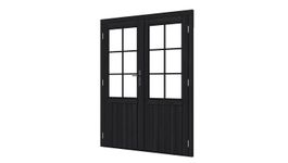 Woodacademy dubbele deur half glas - zwart Foto van Woodacademy dubbele deur half glas - zwart