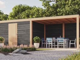 Foto von WoodAcademy Gartenhaus mit Terrasse Nefriet Essential Nero