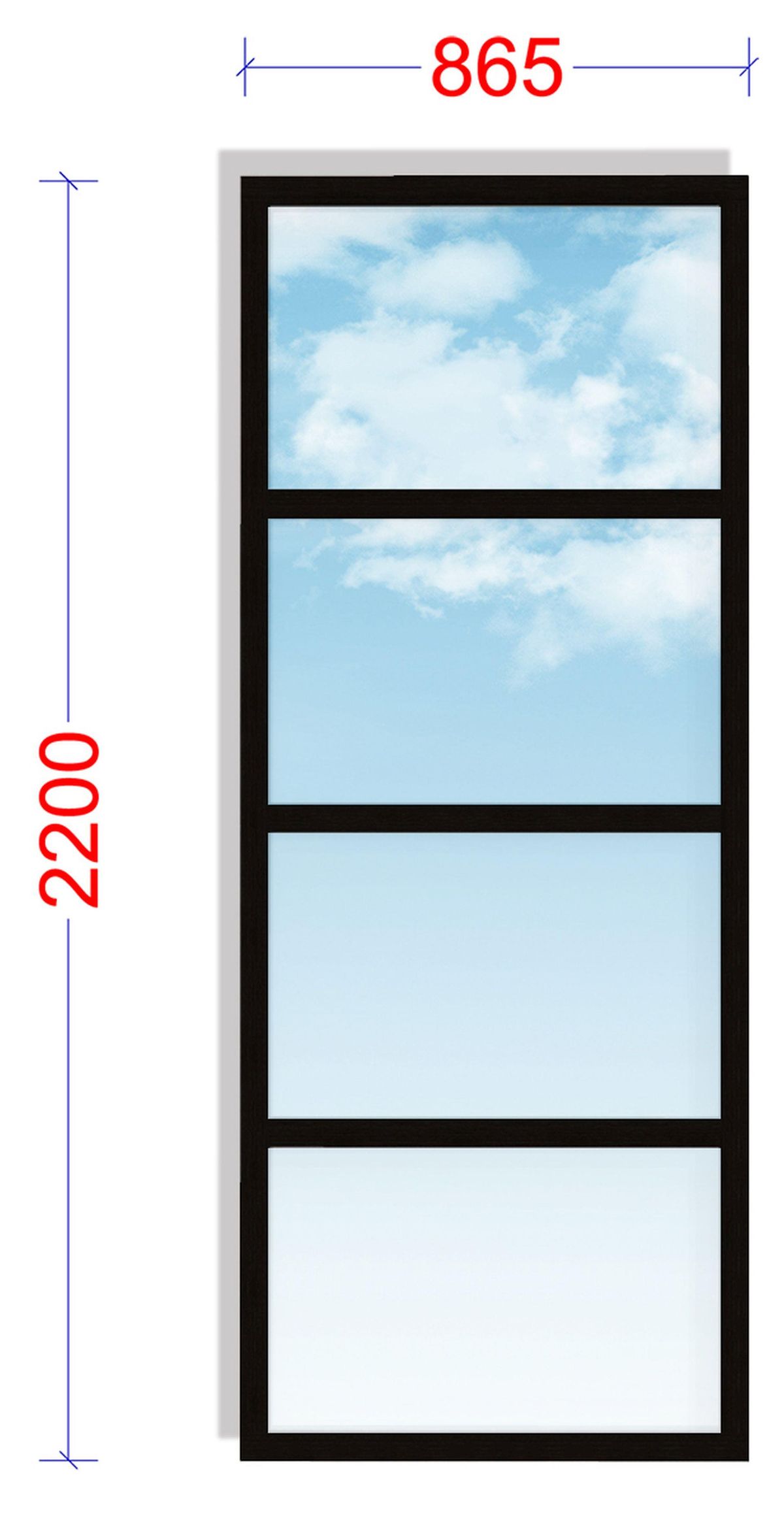 WoodAcademy glaspaneel 4-vaks - 86.5x220 cm