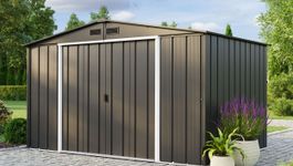 Duramax ECO 10x8 Anthrazit Metall Gartenhaus Foto von
