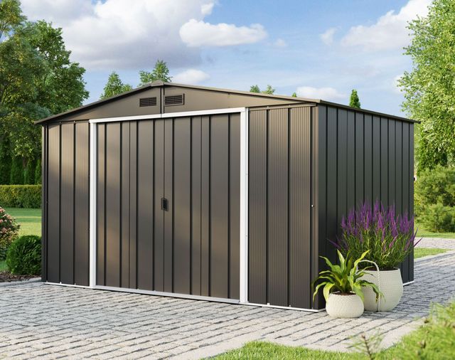 Foto der Duramax ECO Metall Gartenhaus 10x8 Anthrazit