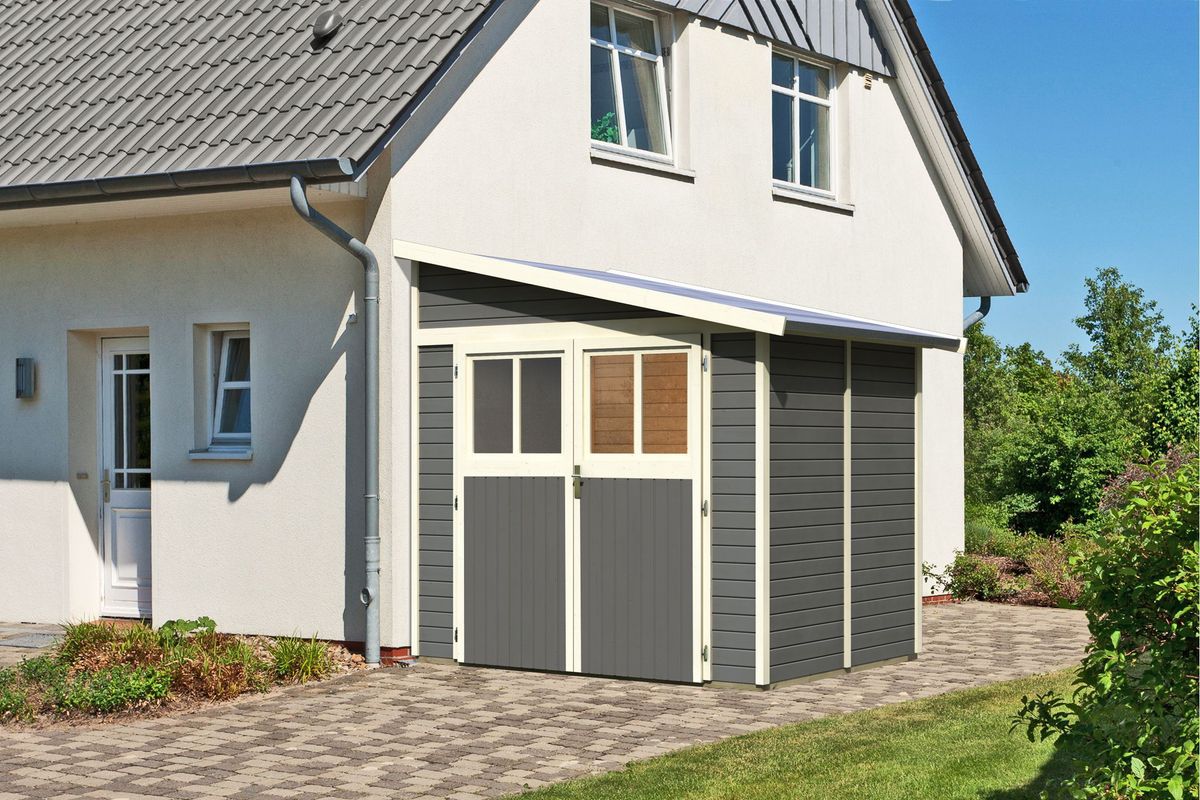 Karibu 8884 Bomlitz 2 Gartenhaus - Terragrau