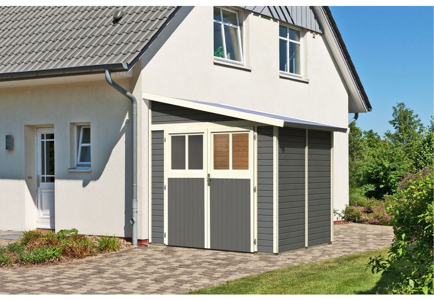 Karibu Bomlitz 2 Gartenhaus - Terragrau (8884) Foto von Karibu Bomlitz 2 Gartenhaus - Terragrau (8884)