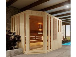 Azalp massieve hoeksauna Nurkka Foto van Azalp massieve hoeksauna Nurkka