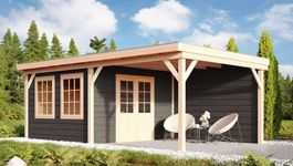 Foto van WoodAcademy tuinhuis met overkapping Cullinan nero