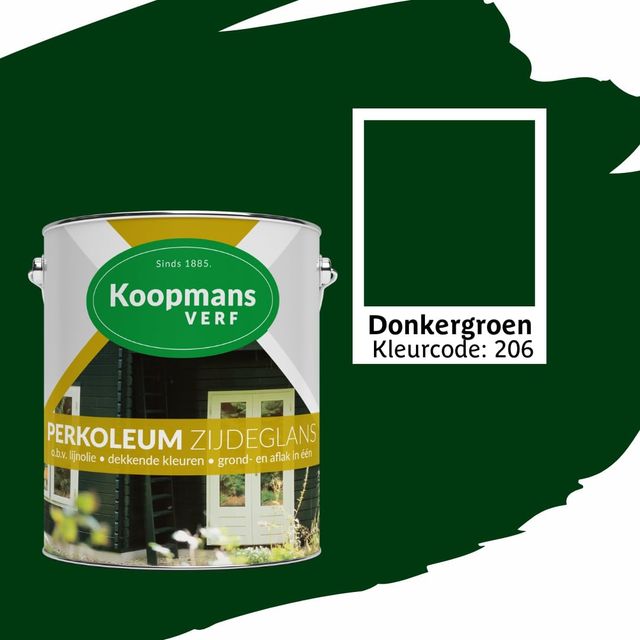 Foto der Koopmans Perkoleum Farbe, Dunkelgrün 206, 2,5L Seidenglanz