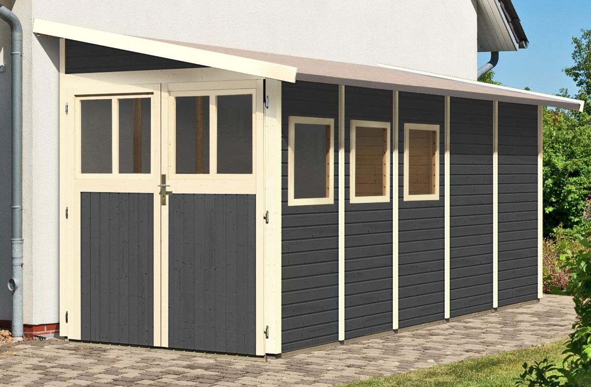 Karibu 73075 Wandlitz 5 Gartenhaus - Terragrau