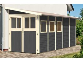 Karibu 73075 Wandlitz 5 tuinhuis - terragrijs Foto van Karibu 73075 Wandlitz 5 tuinhuis - terragrijs