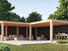 WoodAcademy Douglas overkapping L-model Moonstone Excellent Nero Foto van WoodAcademy Douglas overkapping L-model Moonstone Excellent Nero