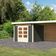 Karibu Kandern 6 Tuinhuis met overkapping 320 cm - achterwand - terragrijs (9241)