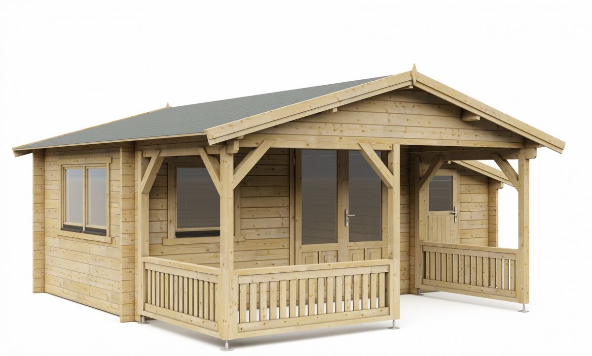 Interflex blokhut 4x3+2 Z - geïmpregneerd