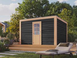 WoodAcademy houten tuinhuis Graniet Excellent nero Foto van WoodAcademy houten tuinhuis Graniet Excellent nero