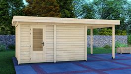 Graed tuinhuis met overkapping Hamburg Foto van