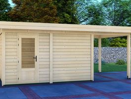 Graed tuinhuis met overkapping Hamburg Foto van Graed tuinhuis met overkapping Hamburg