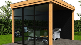 WoodAcademy Glaswand mit Sprossen 300 cm Foto von