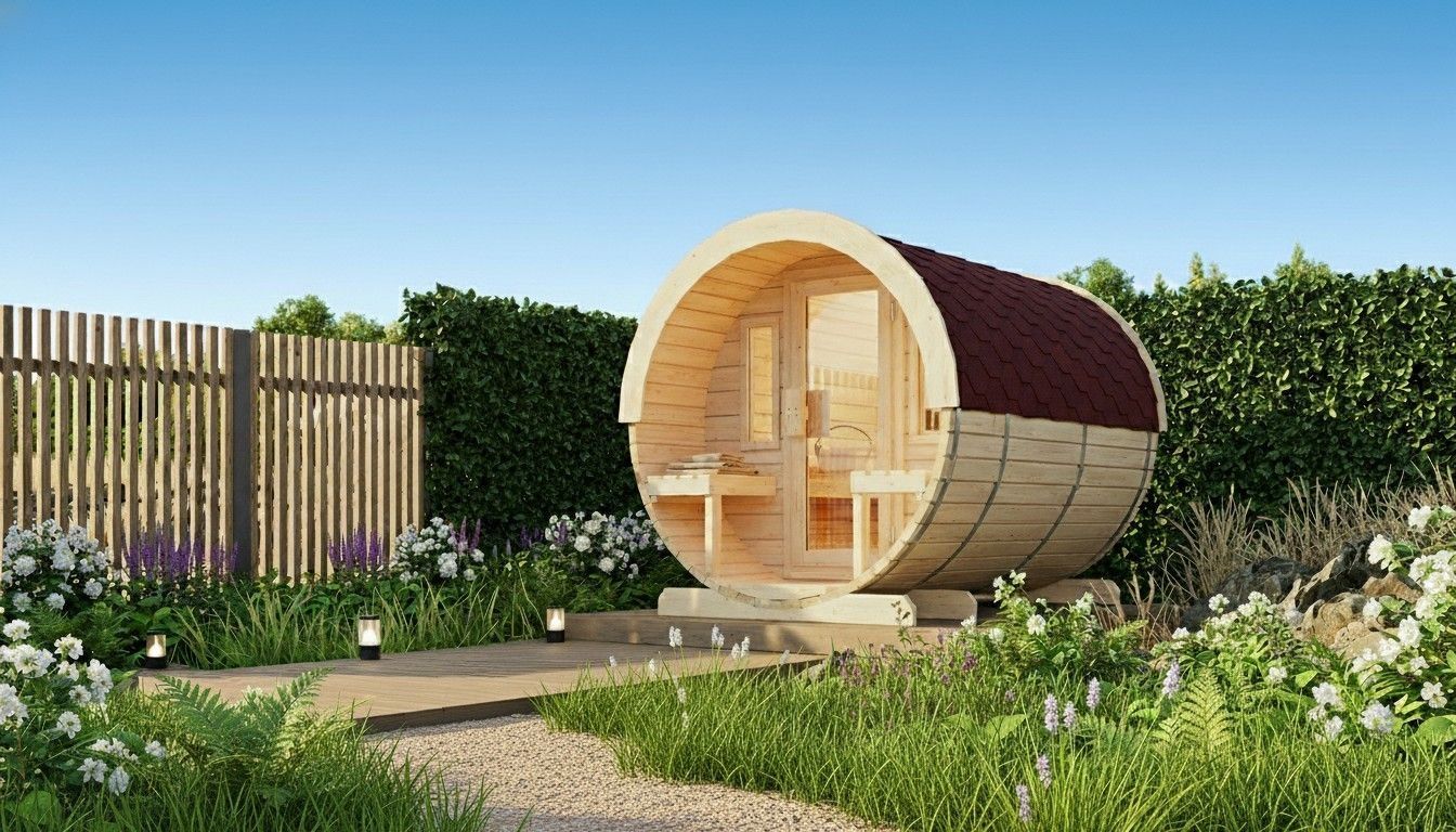 Foto van Ilogreen barrelsauna Eco 190x300 cm