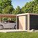 WoodAcademy carport met berging L-model Excellent Nero 680x300+300x300