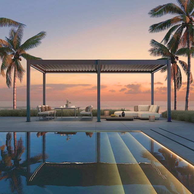 Porchenzo E-Paros aluminium overkapping met LED - antraciet