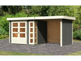 Foto van Karibu 82935 Kerko 3 tuinhuis met overkapping - terragrijs