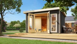 Karibu 36278 Mainburg 3 buitensauna - terragrijs Foto van Karibu 36278 Mainburg 3 buitensauna - terragrijs