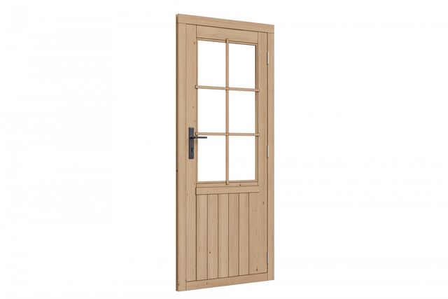 WoodAcademy Douglas enkele deur met glas - rechtsdraaiend