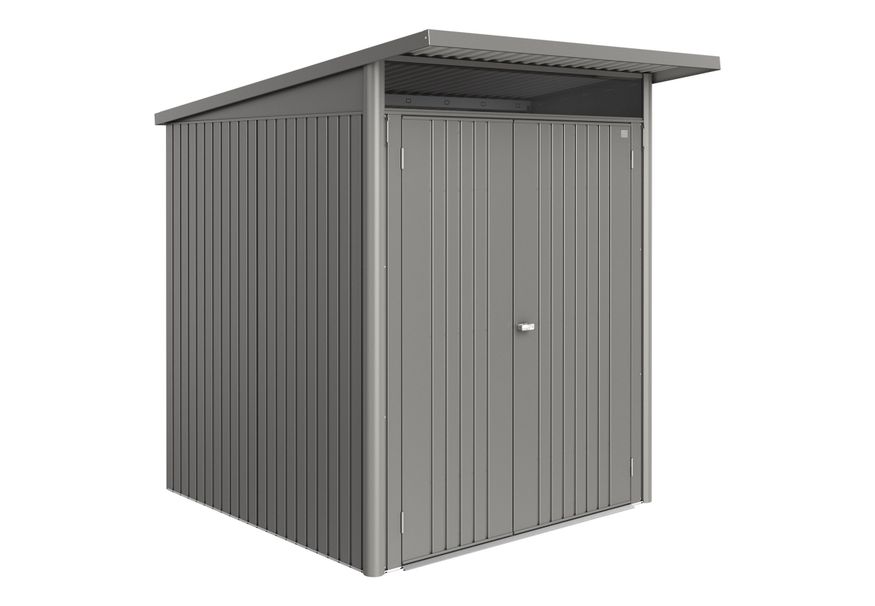 Biohort Berging AvantGarde ECO Gr. A1 kwartsgrijs-metallic Dubbele Deur smal Foto van Biohort Berging AvantGarde ECO Gr. A1 kwartsgrijs-metallic Dubbele Deur smal