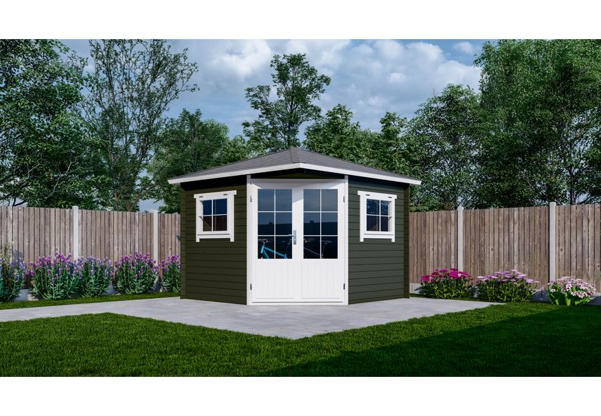 Interflex blokhut 3055 K - exterieur gecoat Foto van Interflex blokhut 3055 K - exterieur gecoat