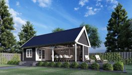 Trendhout buitenverblijf Zadeldak XXL Foto van Trendhout buitenverblijf Zadeldak XXL