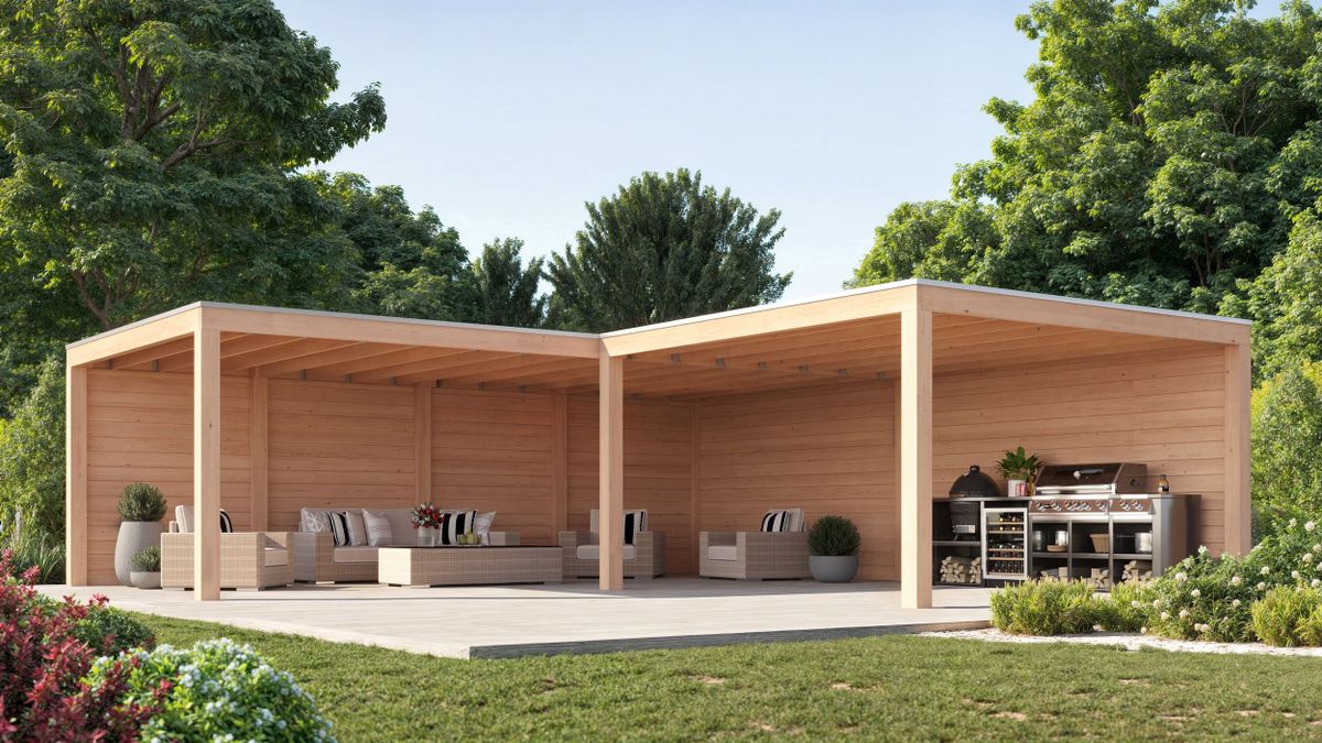 WoodAcademy Douglas overkapping L-model Moonstone Essential