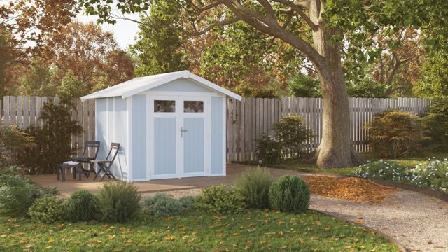 Grosfillex 22805137 UTILITY V4.9 kunststof tuinhuis grijs-blauw