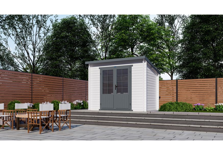 Interflex blokhut 3020 L - exterieur gecoat Foto van Interflex blokhut 3020 L - exterieur gecoat