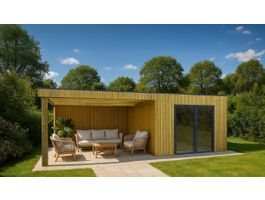 Foto van Solid tuinhuis met overkapping Benedita - Hogedruk geïmpregneerd