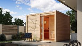 Karibu 80796 Cuben Saunahaus Foto von Karibu 80796 Cuben Saunahaus