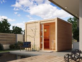 Karibu 80796 Cuben buitensauna Foto van Karibu 80796 Cuben buitensauna