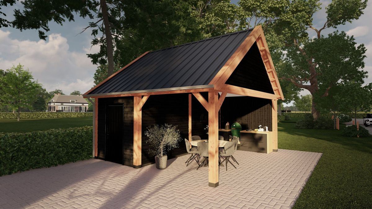 Trendhout buitenverblijf Zadeldak Select Landelijk