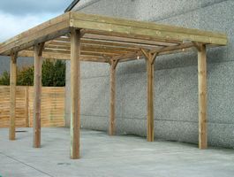 Foto van Solid S7763 Houten Carport - Hogedruk Geïmpregneerd