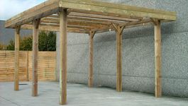 Solid S7763 Houten Carport - Hogedruk Geïmpregneerd Foto van Solid S7763 Houten Carport - Hogedruk Geïmpregneerd