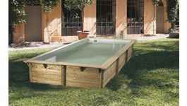 Ubbink Azura 505 x 350 x 126 cm houten zwembad Foto van Ubbink Azura 505 x 350 x 126 cm houten zwembad