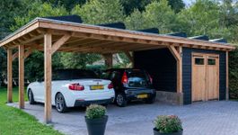 Trendhout carport met schuur Florence Foto van