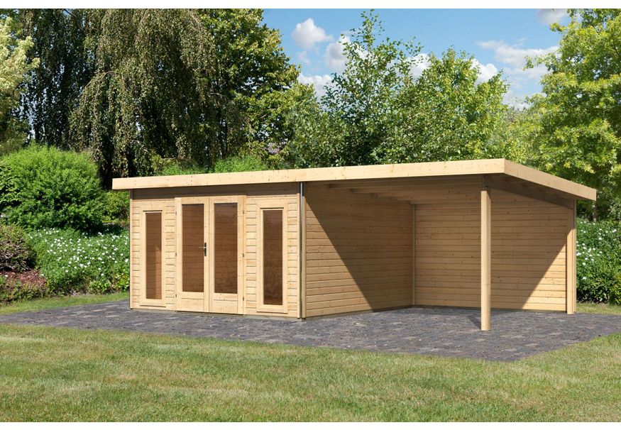 Karibu Radeburg 3 Tuinhuis met overkapping 330 cm - achterwand (31488) Foto van Karibu Radeburg 3 Tuinhuis met overkapping 330 cm - achterwand (31488)