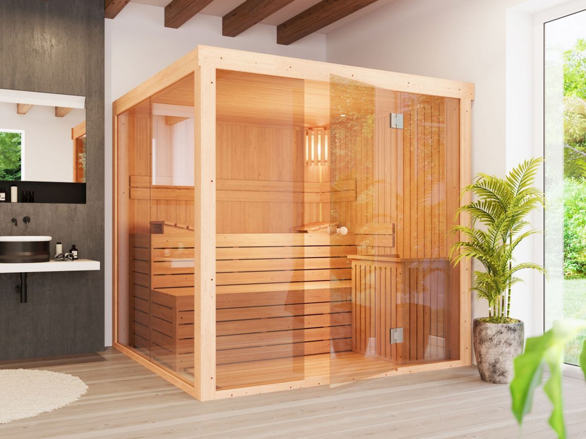 Azalp elementsauna Prisma 135x135 cm - elzen