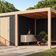 WoodAcademy tuinhuis met overkapping Robijn Essential nero 500x300 cm