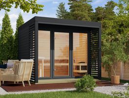 Foto van Karibu 336 Ares 3 buitensauna - antraciet|antraciet