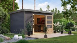 Karibu 12443 Pluto 7 tuinhuis - terragrijs|grijsaluminium Foto van