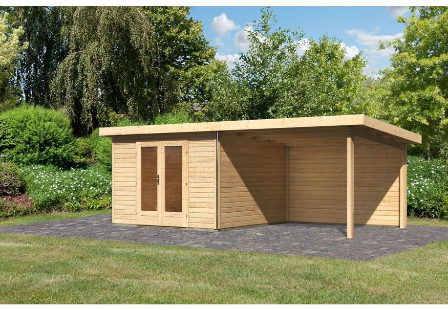 Karibu Radeburg 1 Tuinhuis met overkapping 330 cm - achterwand (31472) Foto van Karibu Radeburg 1 Tuinhuis met overkapping 330 cm - achterwand (31472)