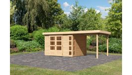 Karibu 9193 Kerko 5 Gartenhaus mit Anbaudach Foto von Karibu 9193 Kerko 5 Gartenhaus mit Anbaudach