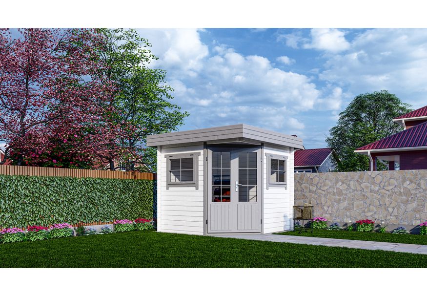 Interflex Blockhütte 2556 Plus - exterieur gecoat Foto von Interflex Blockhütte 2556 Plus - exterieur gecoat