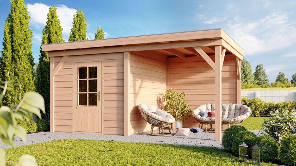 WoodAcademy tuinhuis met overkapping Baron