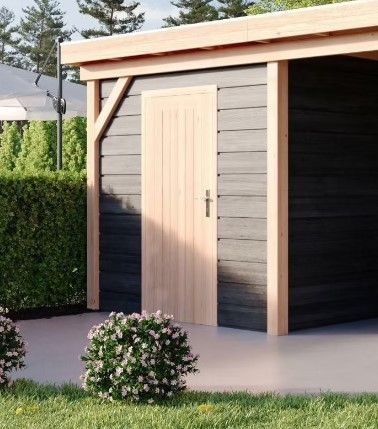 WoodAcademy Enkele deur hout ipv half glas